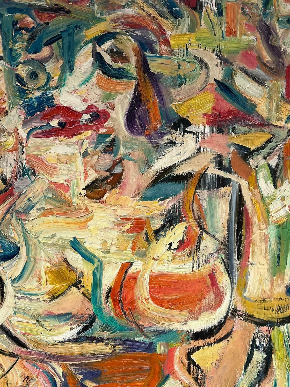 French Schoolmid 20th Century French Expressionist Abstract Portrait Very Thick Impasto Oil photo for sale