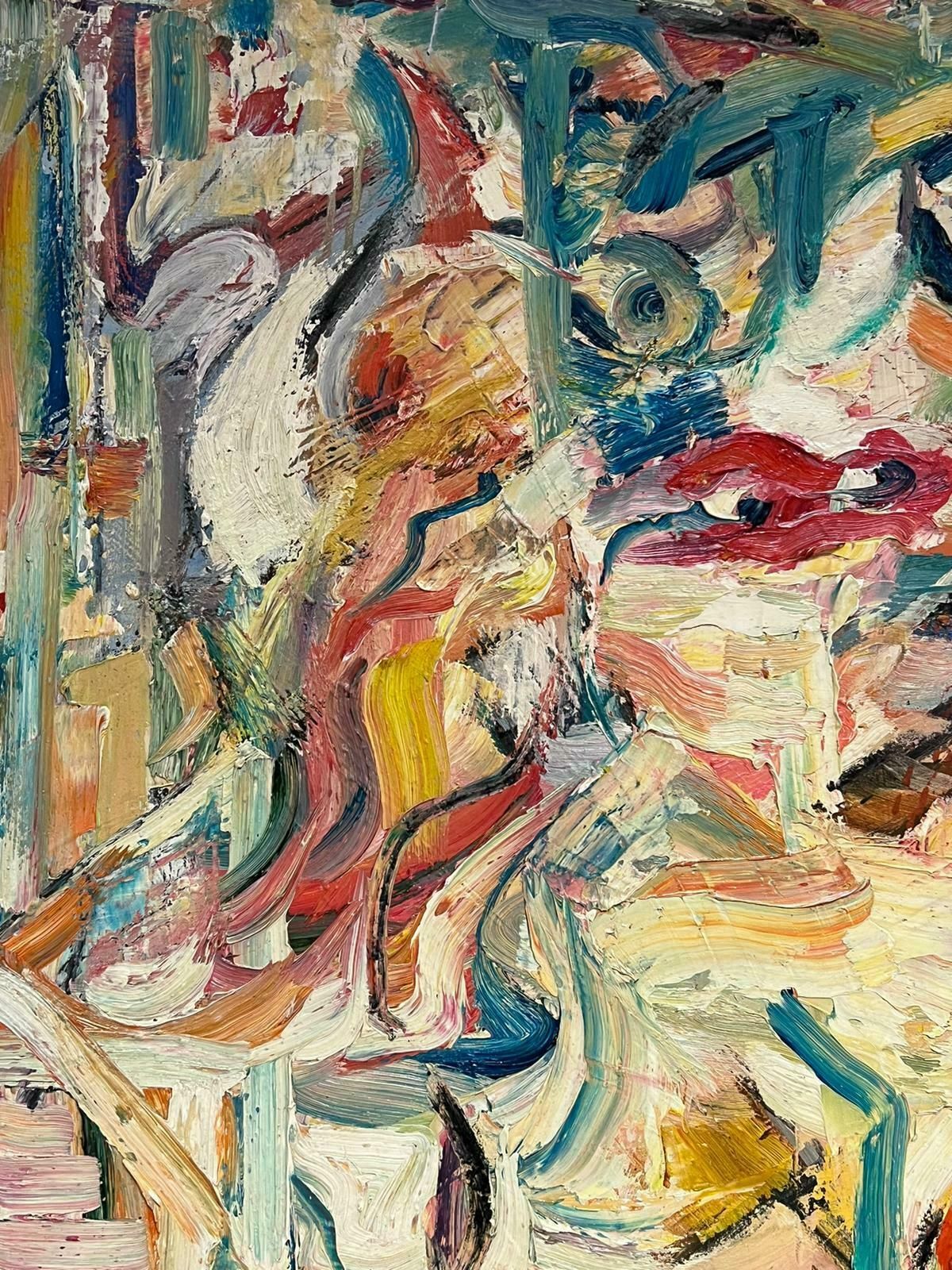 French Schoolmid 20th Century French Expressionist Abstract Portrait Very Thick Impasto Oil photo 3898.0