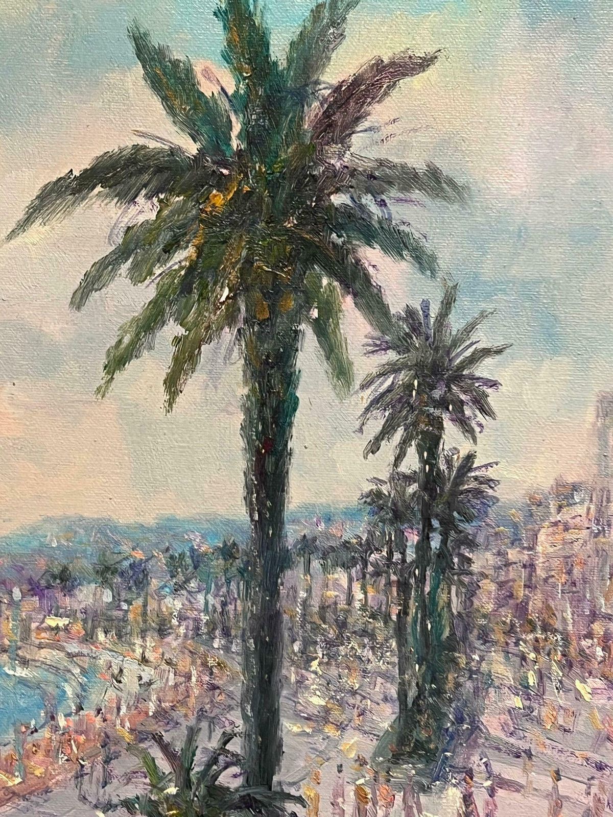 Laszlo Ritterthe Negresco Note Nice Promenade Des Anglais Large Impressionist Oil Painting1950's photo vinterior
