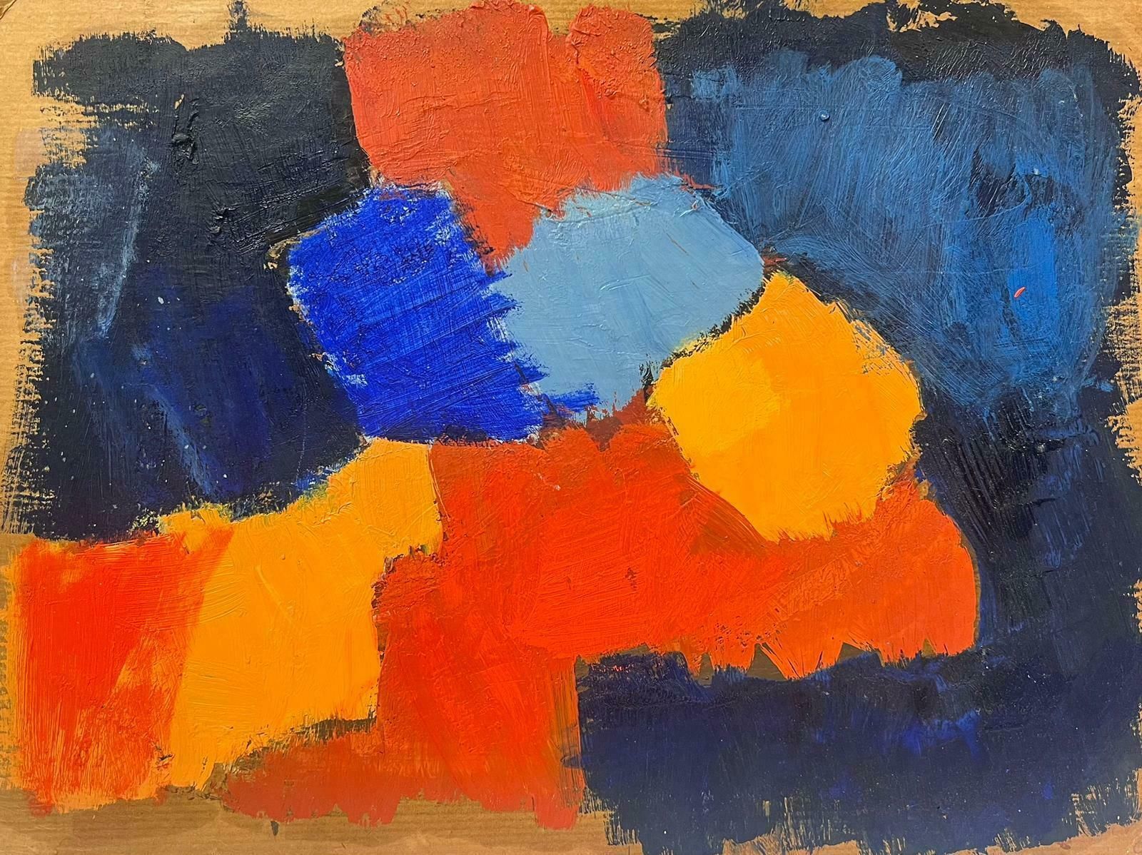 Elisabeth Hahn20th Century German Modernist Oil Painting Blue Orange And Yellow Abstract20th Century
