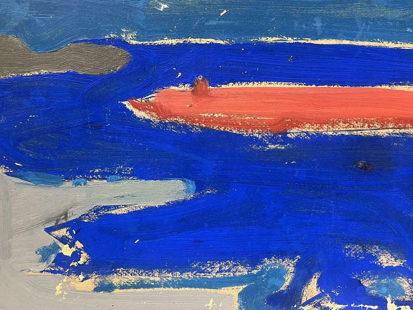 Elisabeth Hahn20th Century German Modernist Oil Painting Bright Blue Sea Landscape20th Century photo for sale