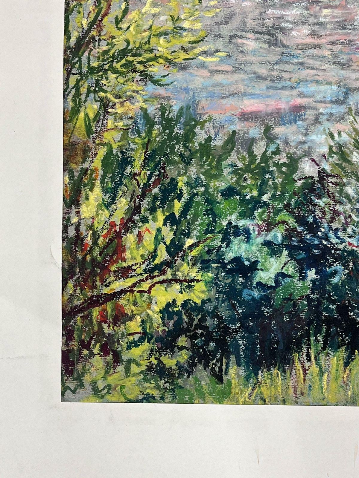 Josine Vignon1950s French Post Impressionist Provencal Olive Grove Hill Seascape 1950s photo Art