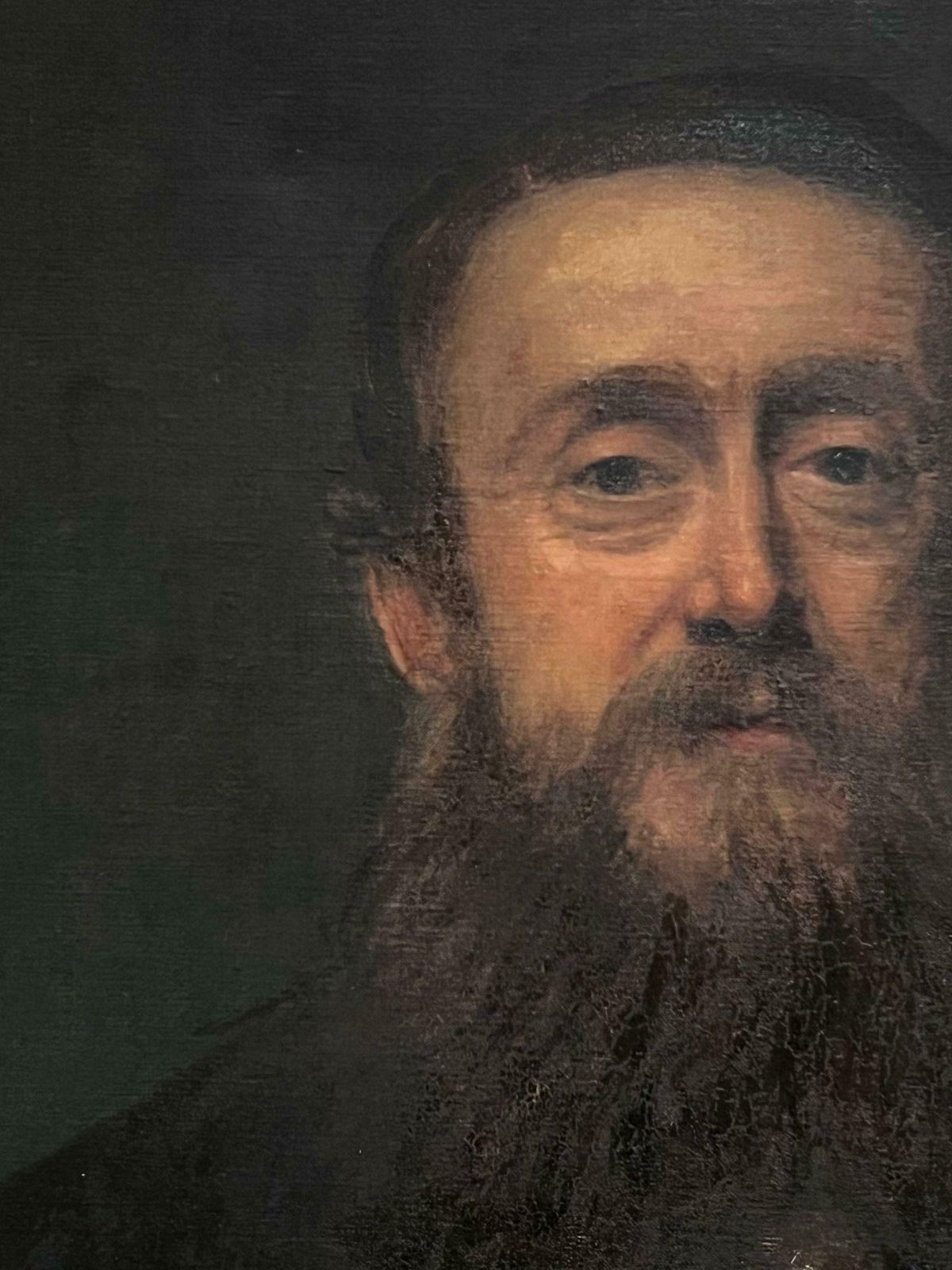 French Impressionistvery Large 19th Century French Impressionist Oil Painting Portrait Bearded Man photo Art