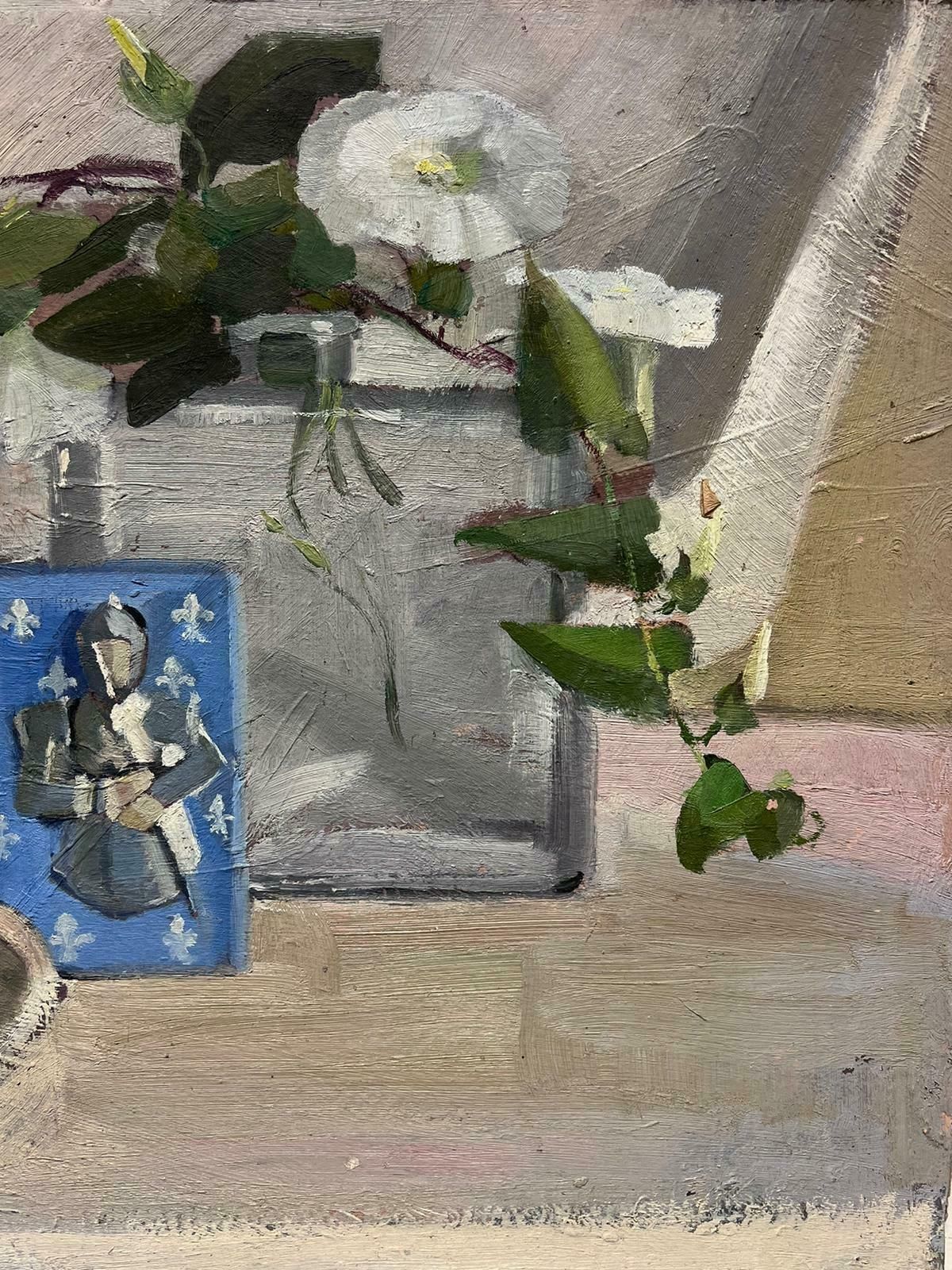 Louise Alixfrench Impressionist Oil Painting Interior Playing Card & Calystegia 1940's photo furniture