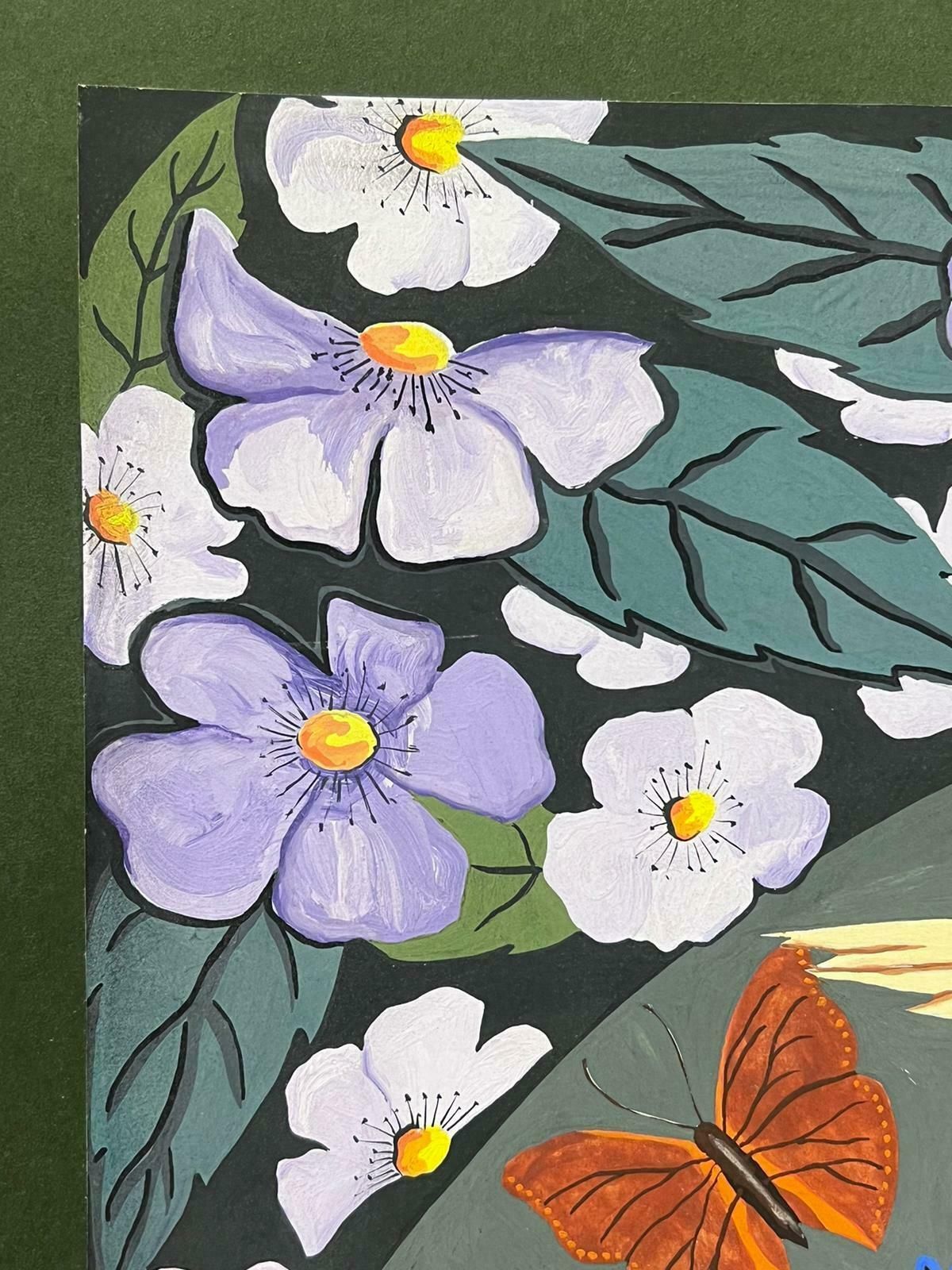 Sally Vaughancontemporary British Original Painting Butterfly Reflections Wallpaper Design1990 photo vintage