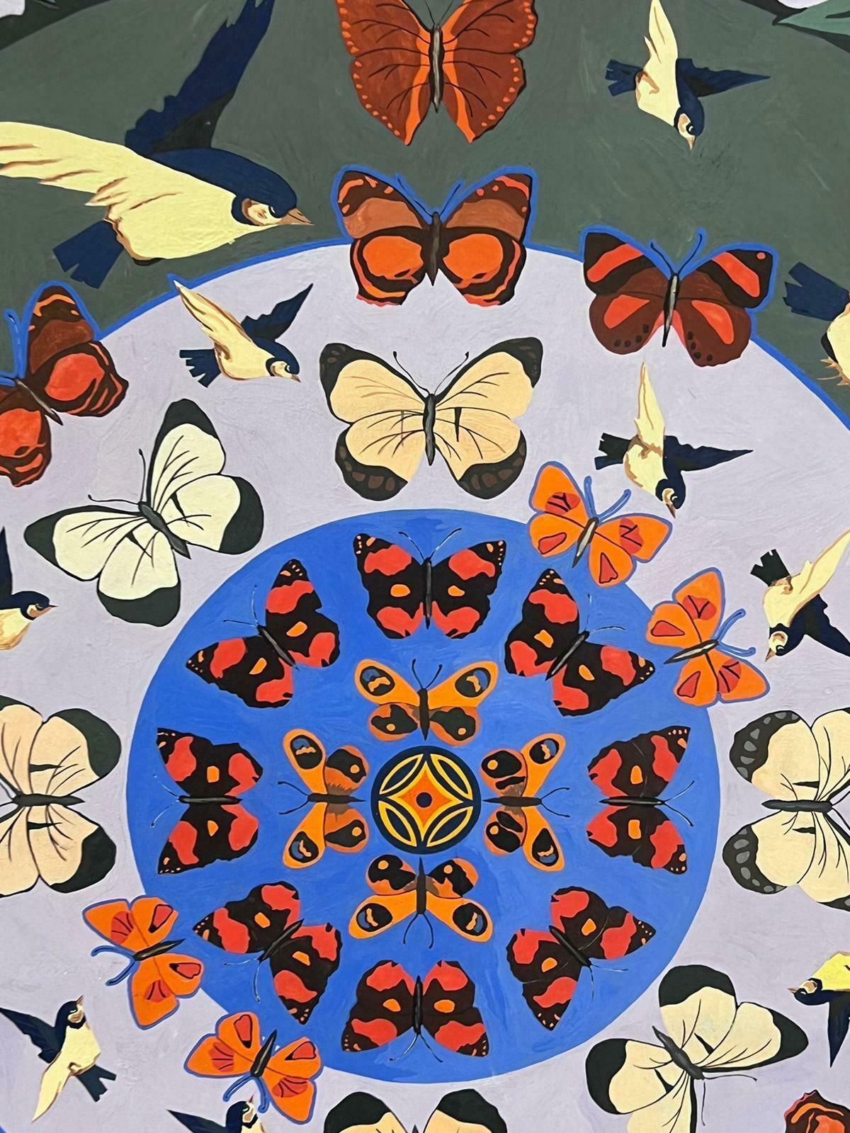 photo furniture Sally Vaughancontemporary British Original Painting Butterfly Reflections Wallpaper Design1990