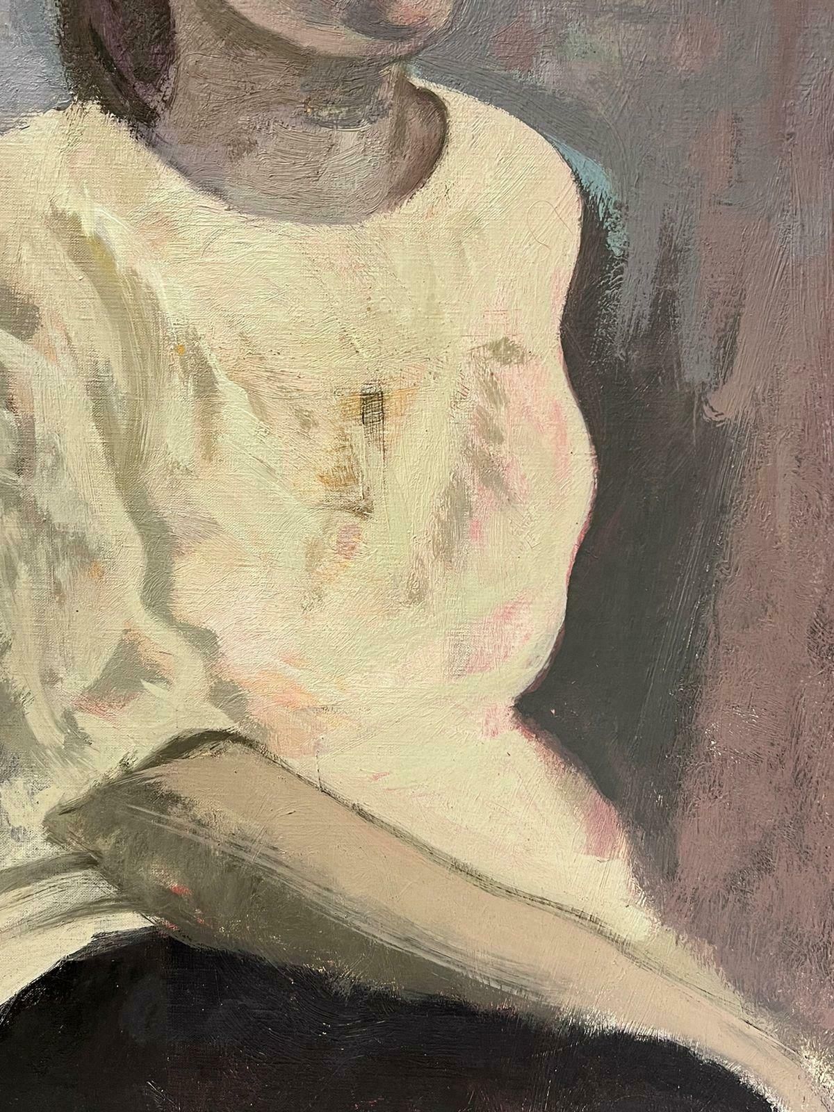 Jacob Markiellarge 20th Century French Portrait Of Lady Oil Painting On Canvas photo Art