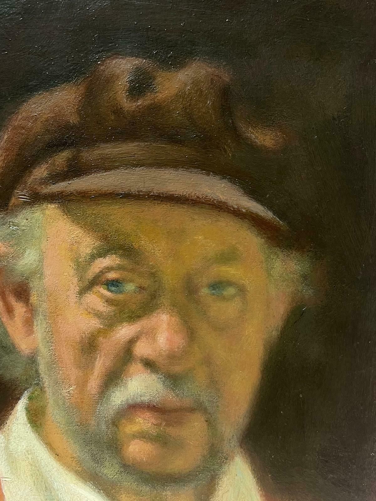 Jacob Markielself Portrait Of The Artist 20th Century Portrait Of Man In Fishermans Hat, Oil photo for sale
