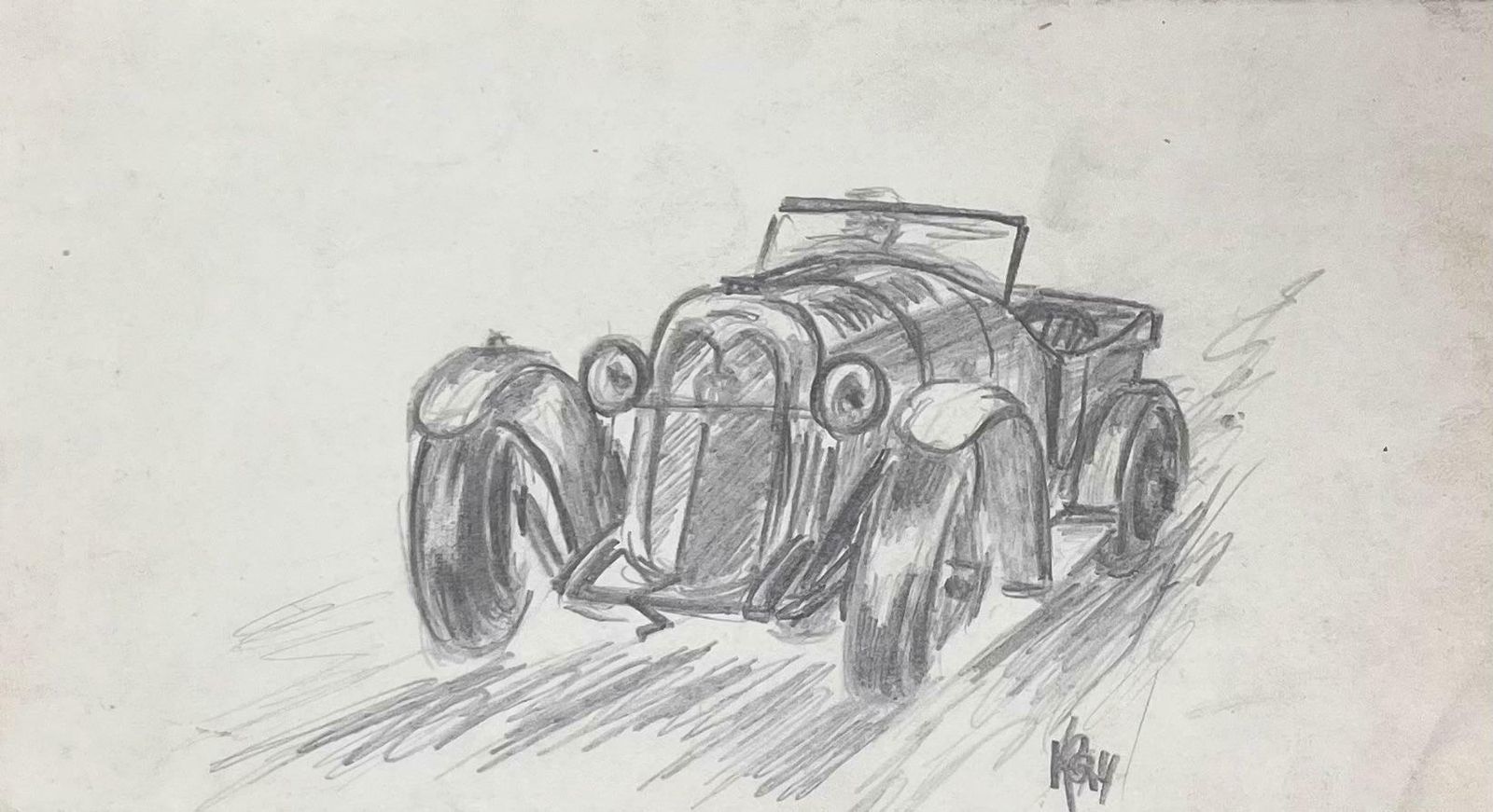 K.B. White1935 Auburn 851 Sc Boattail Speedster Concept Pencil Illustrationearly 20th Century