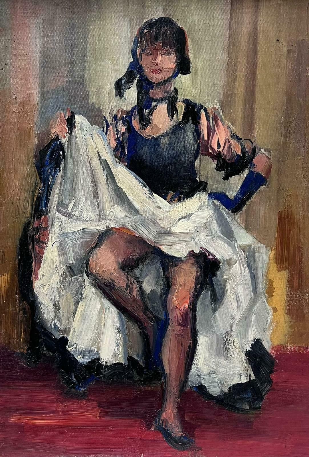 Josine Vignon1950s French Post Impressionist Oil Moulin Rouge Can Can Female Dancer1950s