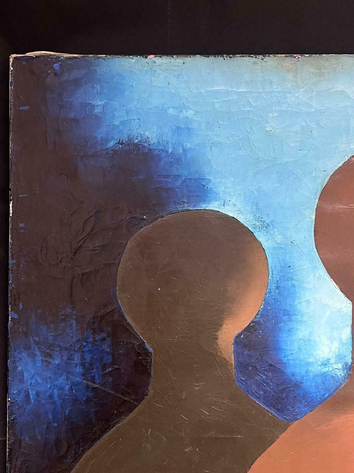 1950's French Huge Mid 20th Century French Oil Painting Two Figures Entwined1955 photo 2872.0