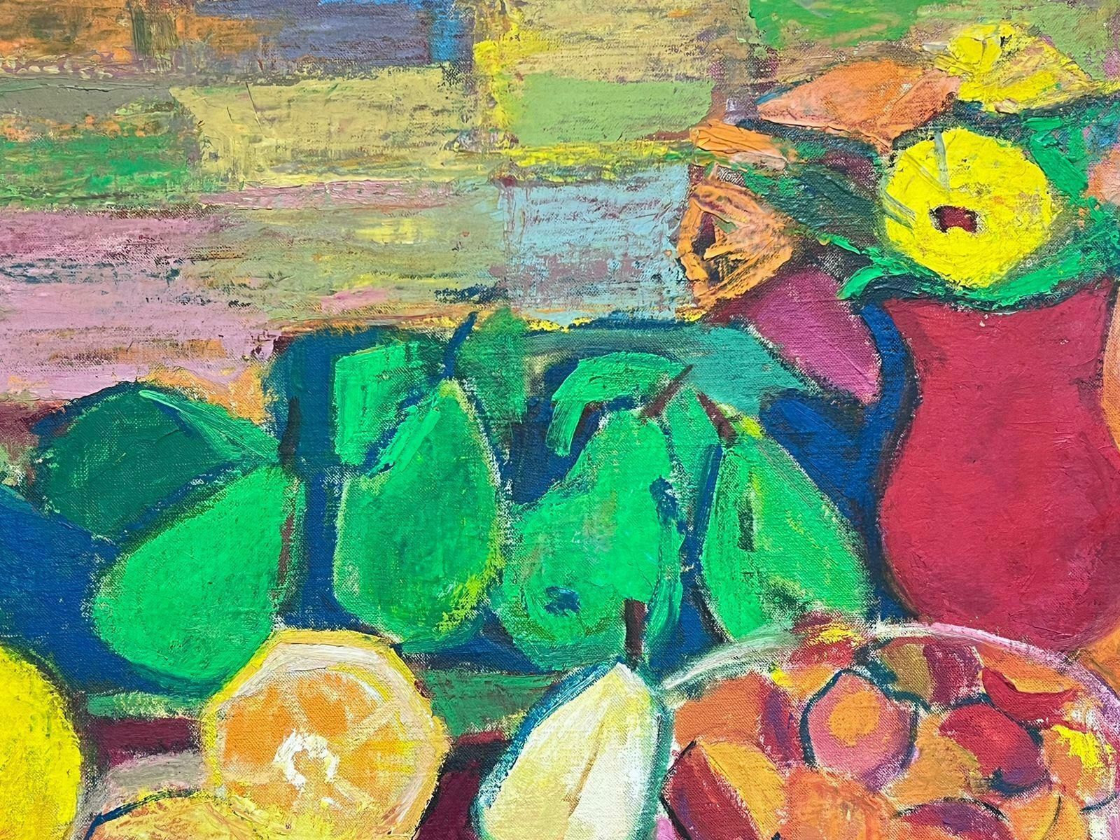 Marguerite Lacrouxmid 20th Century French Signed Oil Cubist Modernist Still Life Fruit1950's photo vinterior