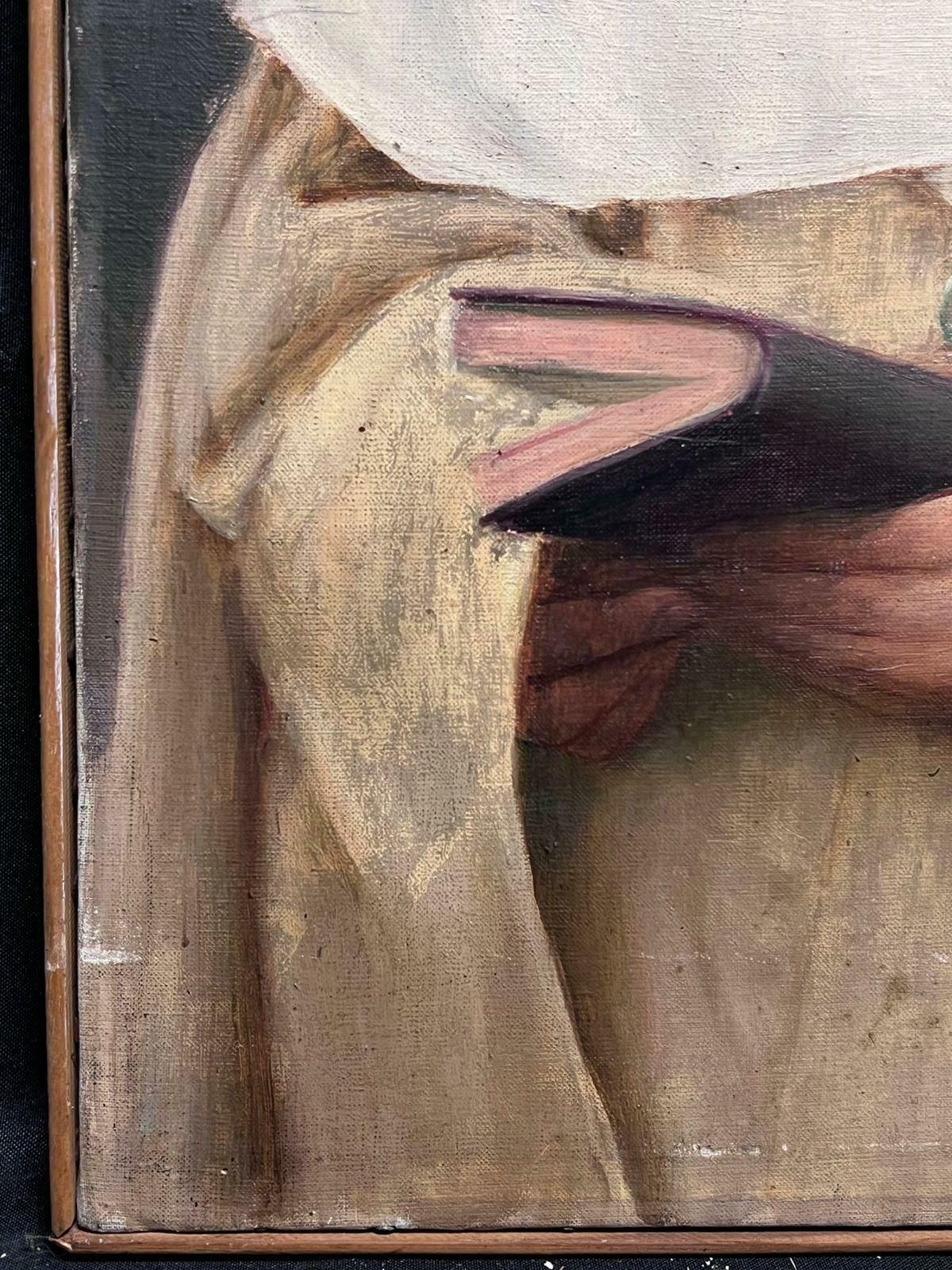 French School19th Century French Portrait Of A Nun In Her Habit Large Oil On Canvas photo Art