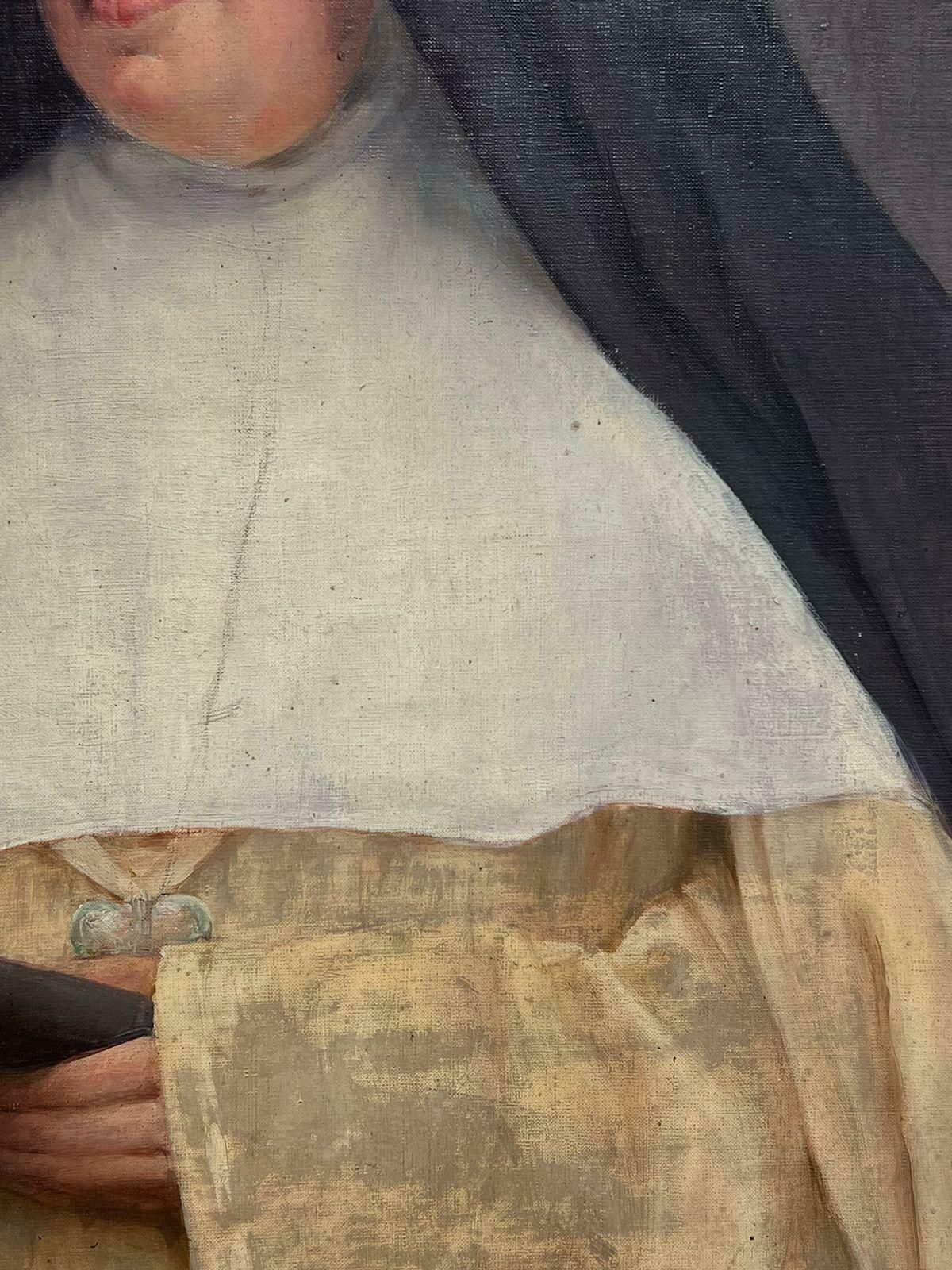 French School19th Century French Portrait Of A Nun In Her Habit Large Oil On Canvas photo 1525.0