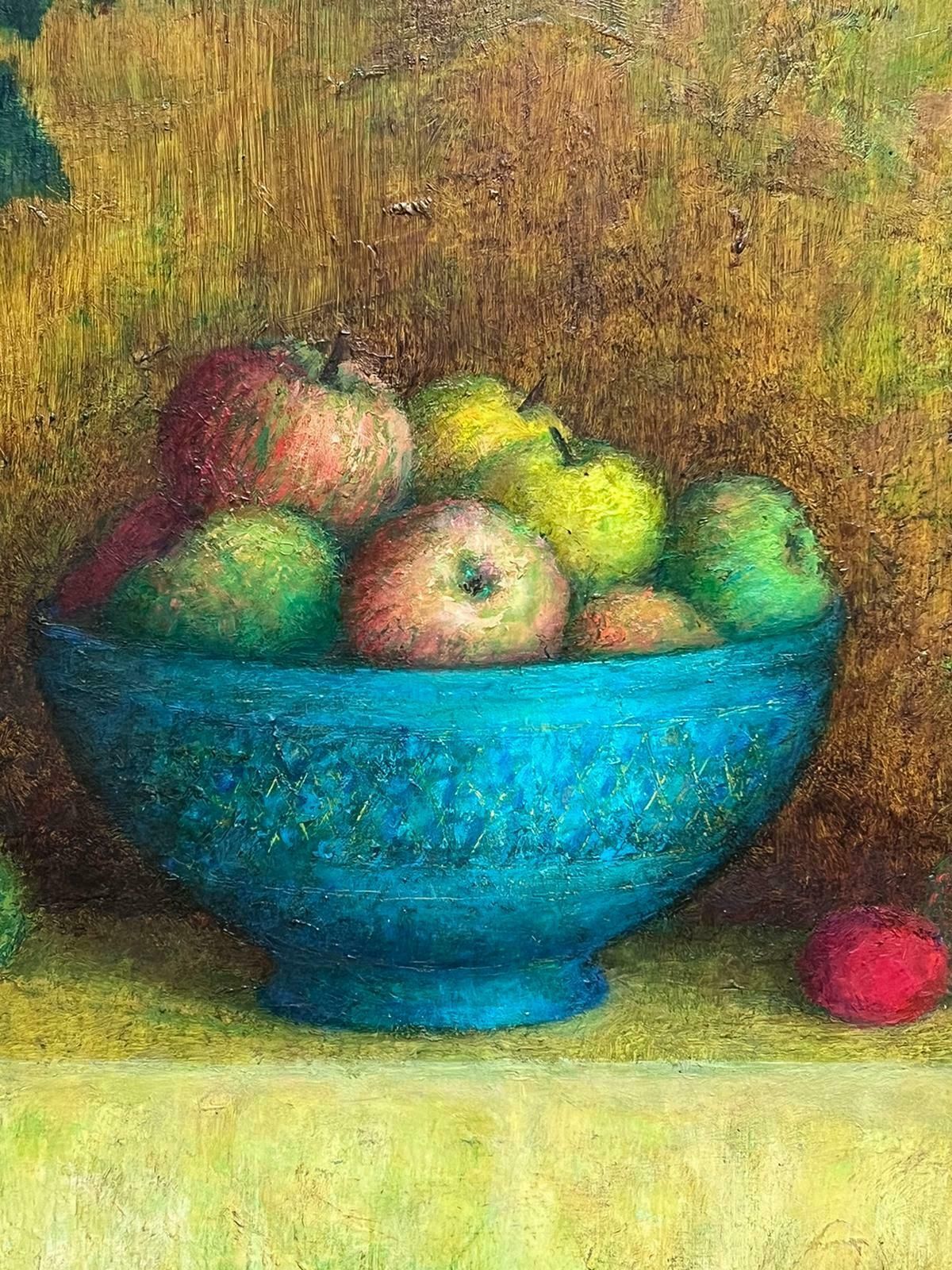 French Schoollarge 20th Century French Post Impressionist Signed Oil Still Life In Blue1981 photo 1539.0