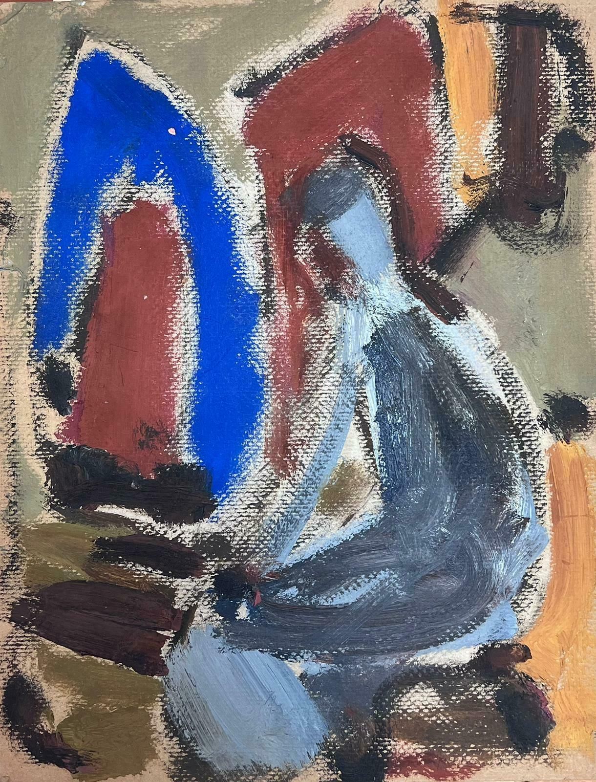 Elisabeth Hahn20th Century German Modernist Oil Painting Abstract Figures20th Century