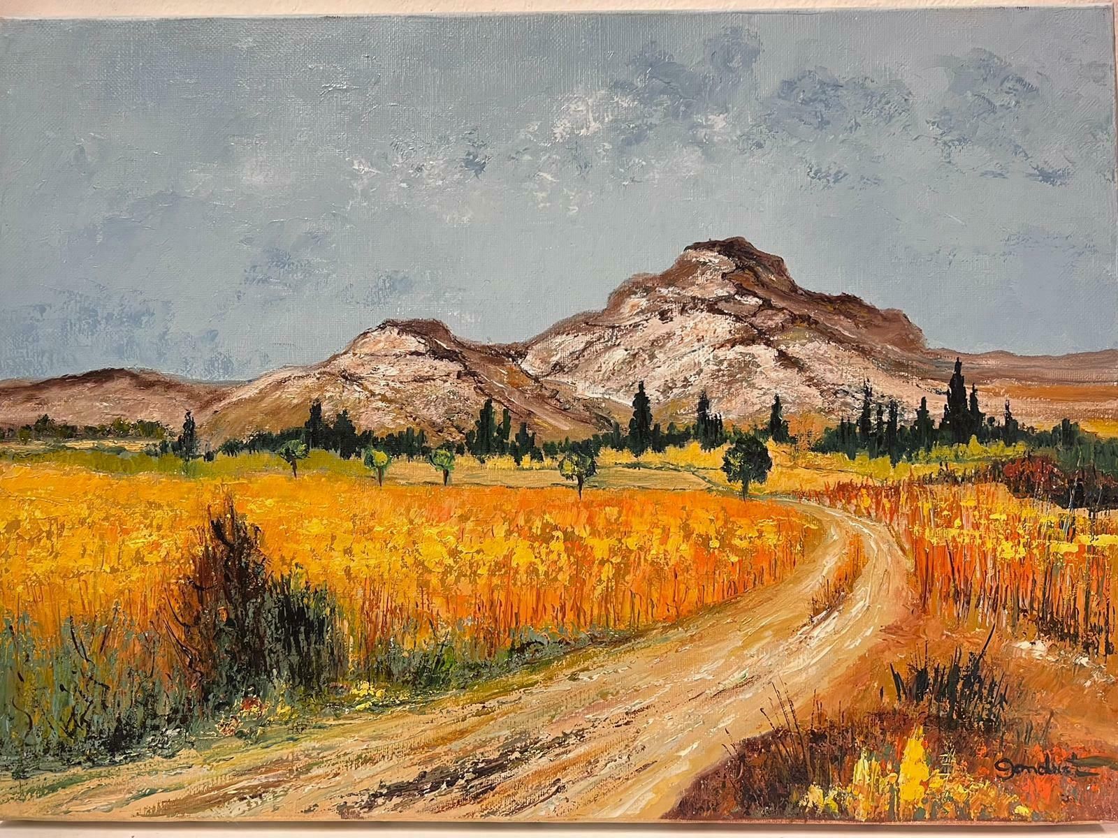Lucien Gondretfrench Modernist 20th Century Oil Painting Sun Scorched Corsica Landscape photo furniture