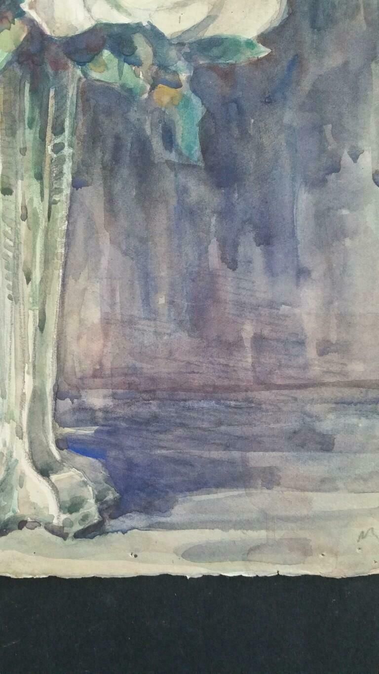 Henri Milochfrench Watercolour Ecole De Paris Mid 20th Century Roses 1940's photo Art