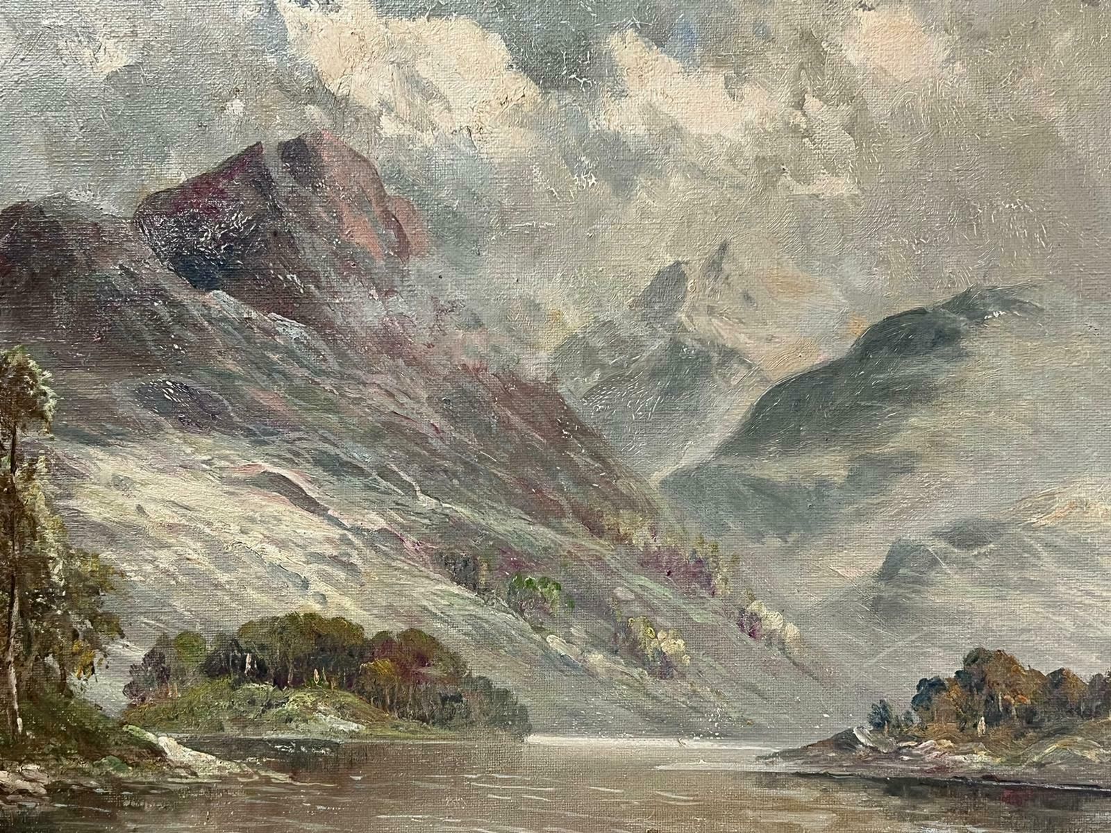 Francis E. Jamiesonatmospheric Antique Scottish Highlands Loch Landscape Signed Oil Painting photo Art