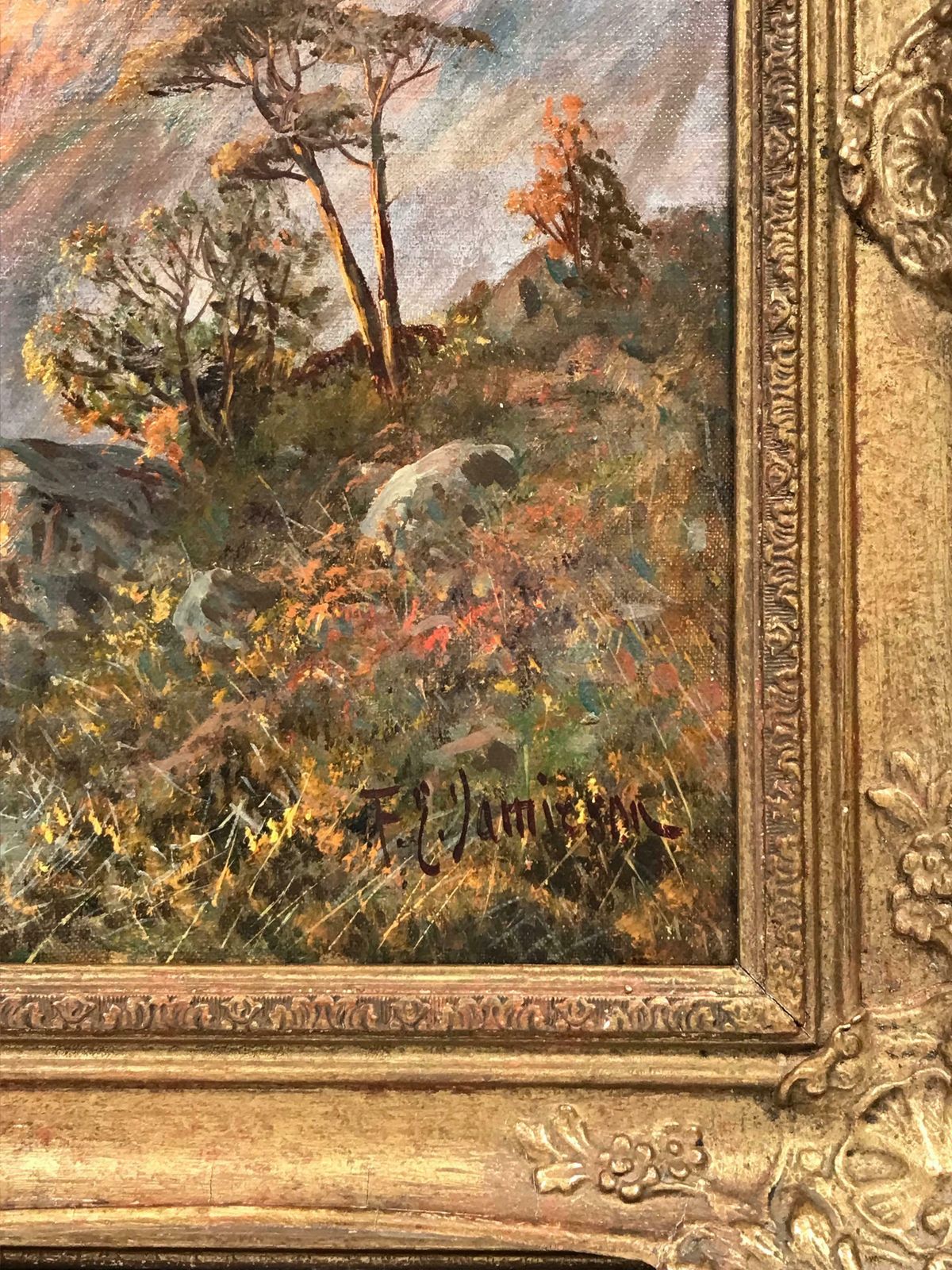 Francis E. Jamiesonromantic Scottish Highlands Antique Oil Painting, Mother & Child Glen Pathway photo buy