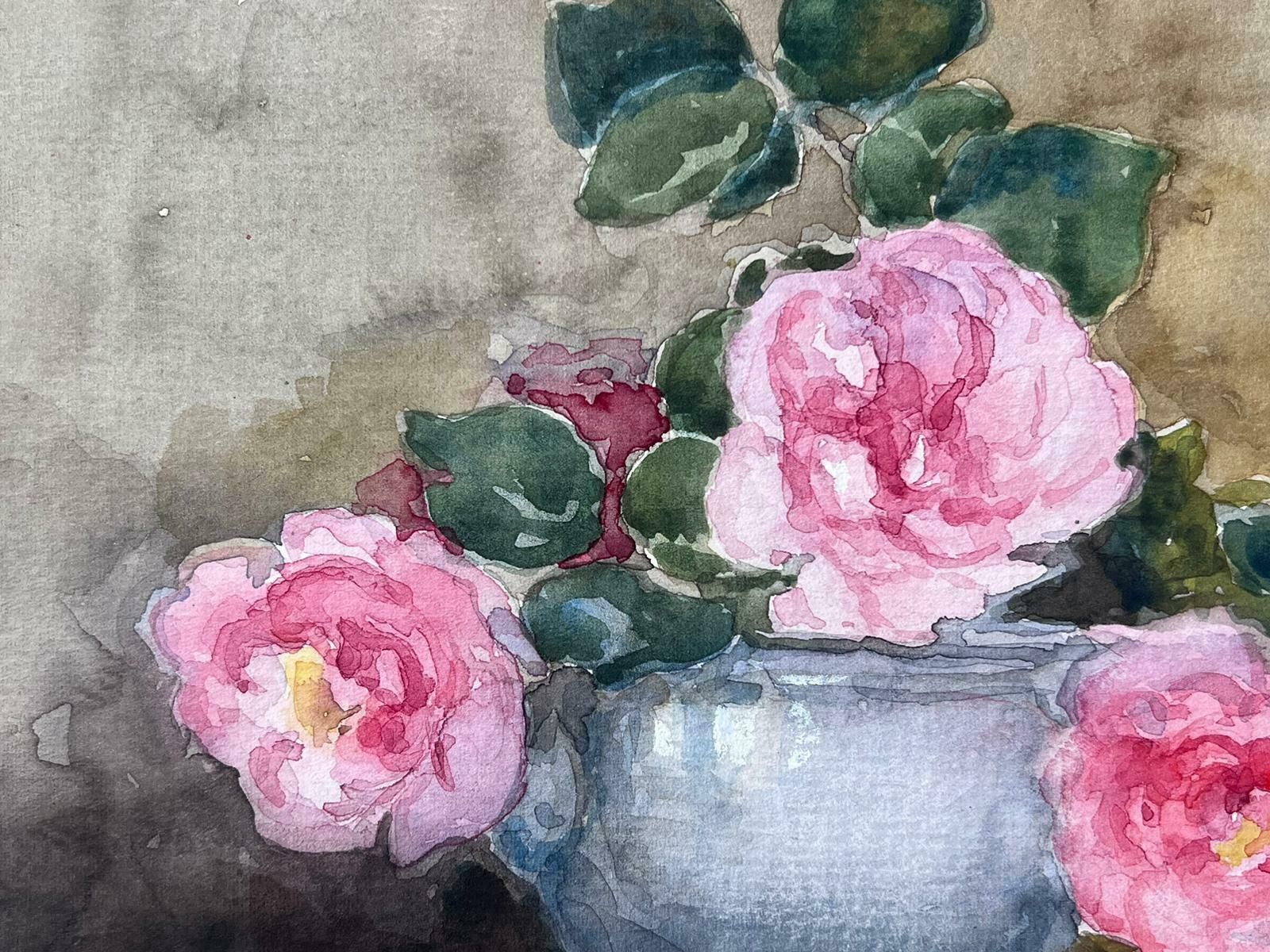 Jean Laforguebowl Of Pink Roses Mid 20th Century French Post Impressionist Signed Painting photo for sale