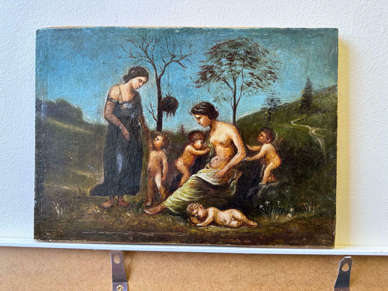 Italian 18th Centuryvery Fine 18th Century Italian Oil Painting Nude Figures In Classical Landscape photo furniture