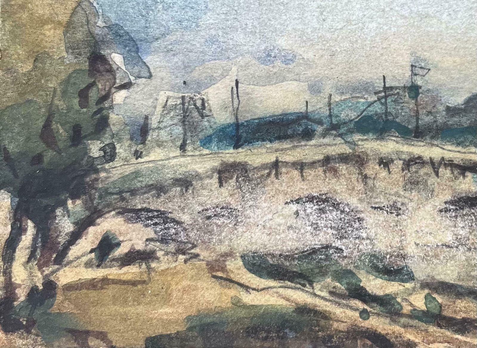 Maurice Mazeiliefrench Impressionist Watercolor Of Pont Neuf Parisian Bridge Scene 2014 photo for sale