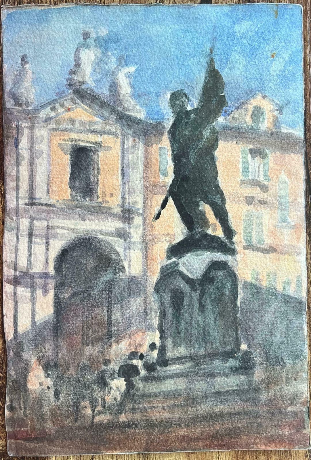 Maurice Mazeiliefrench Impressionist Watercolor Of Parisian Monument And Classical Building20th Century photo furniture