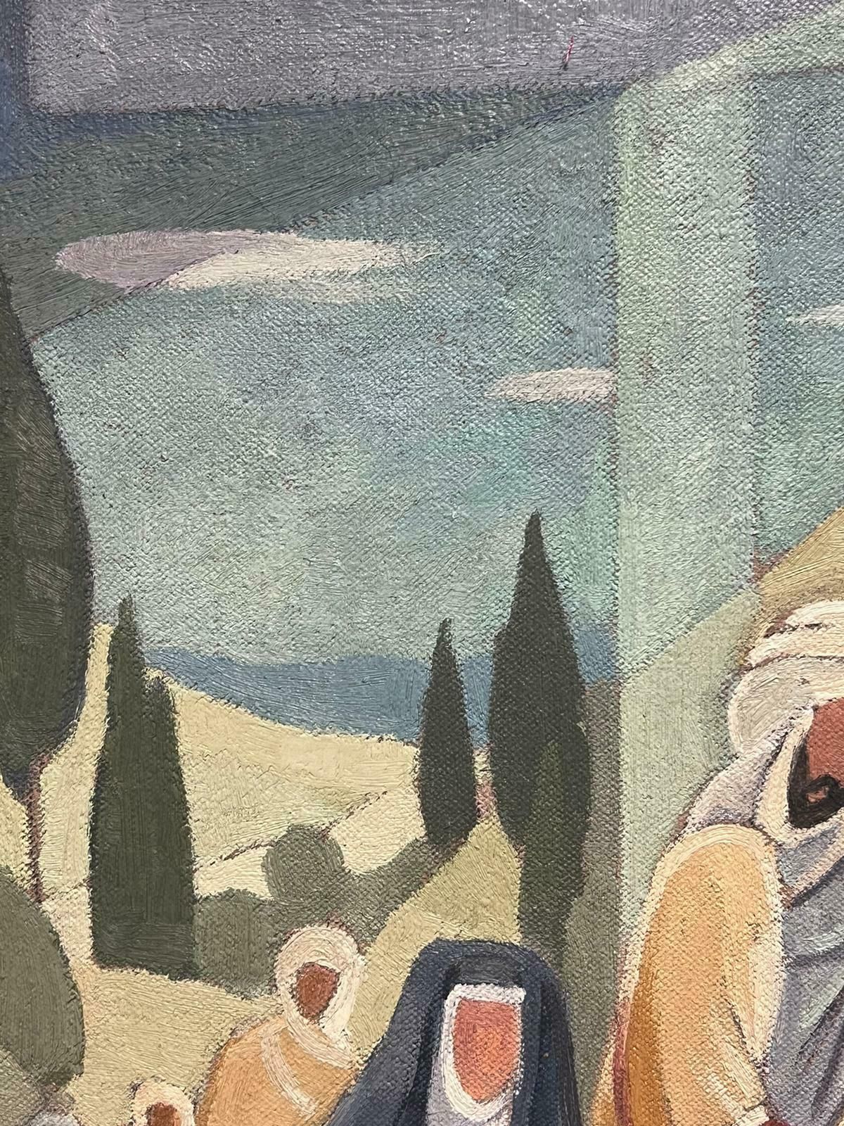Jean Laforgue1950's French Cubist/ Modernist Oil Painting One Of The Stations Of The Cross 1950's photo for sale