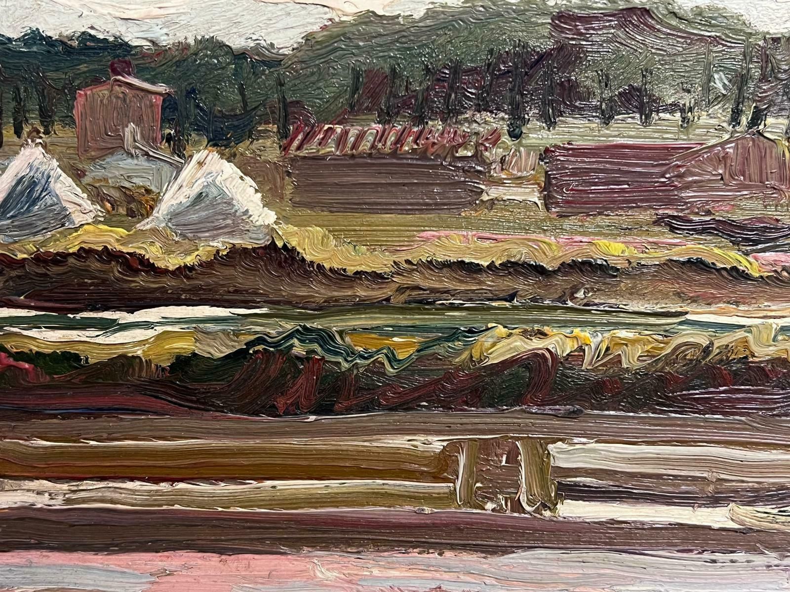 Maurice Georges Ponceletfarm Fields In Landscape Signed 1900's French Impressionist Oil Painting1900's photo for sale
