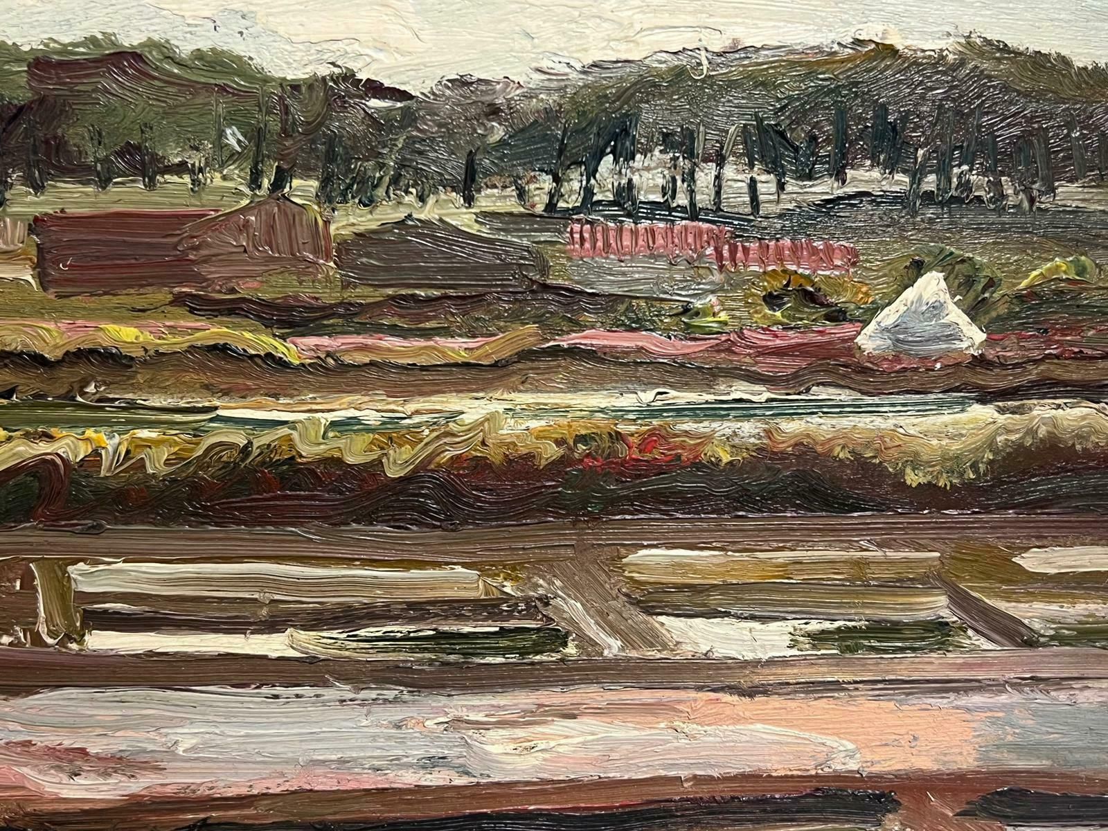 Maurice Georges Ponceletfarm Fields In Landscape Signed 1900's French Impressionist Oil Painting1900's photo Art