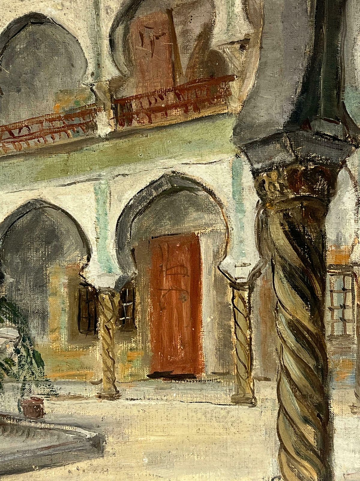 Simone Forge1930's French Impressionist Courtyard With Arched Colonnades And Fountain19th Century photo for sale