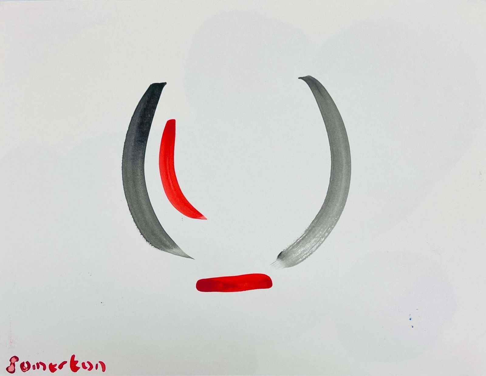 Robert Somertonabstract Expressionist British Original Watercolor Painting Shapes Patterns C. 2022