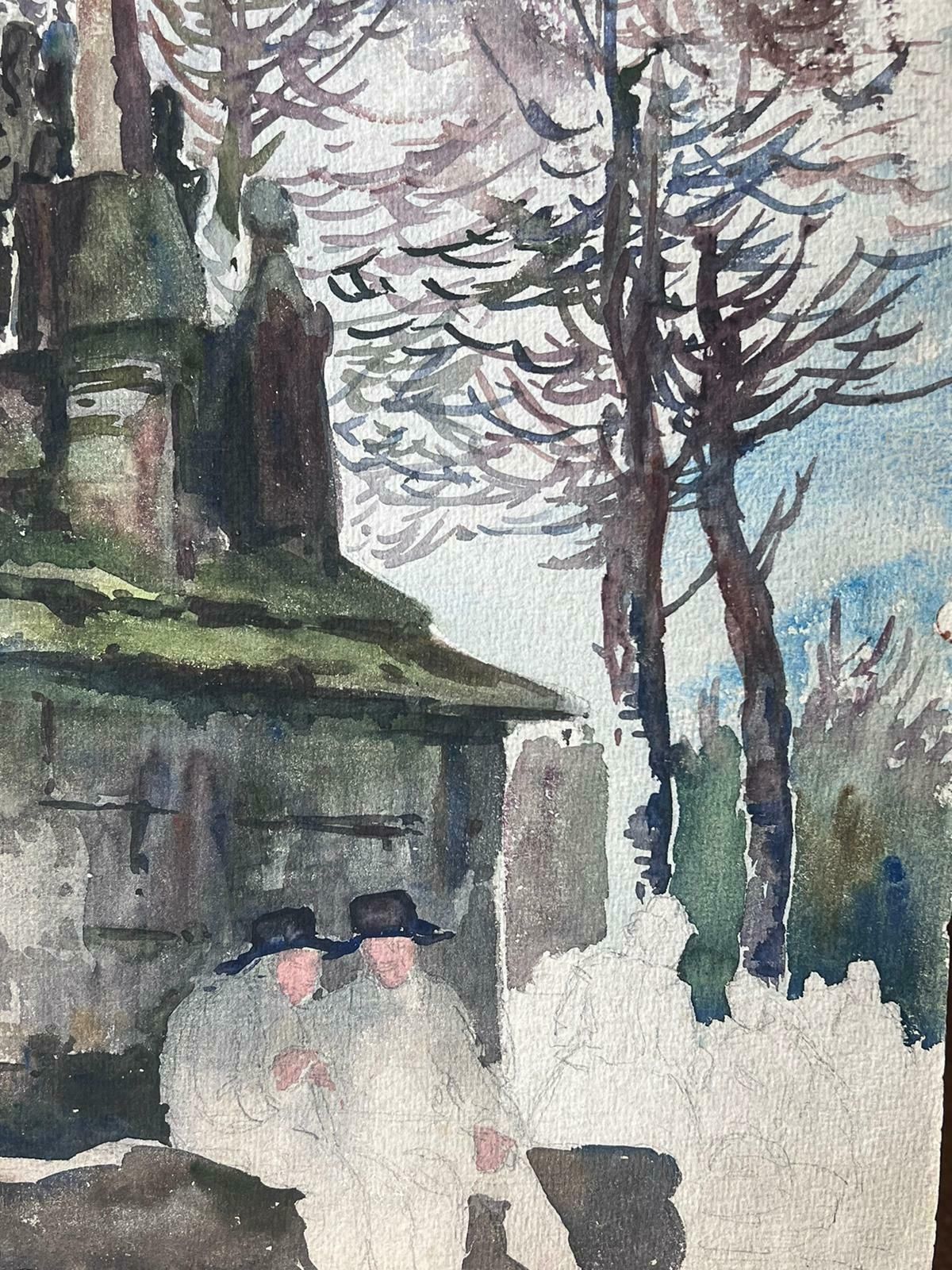 Jean Laforguemid 20th Century French Post Impressionist Painting Religious Statue photo Art
