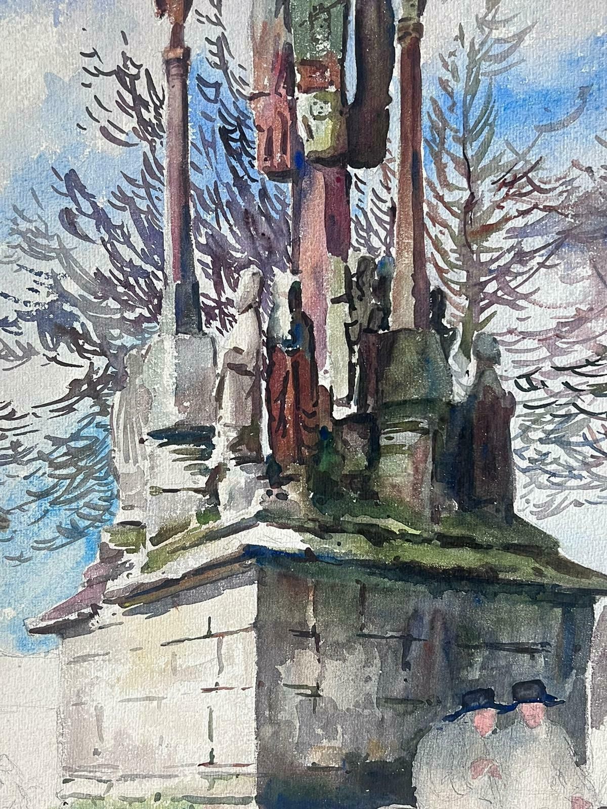 Jean Laforguemid 20th Century French Post Impressionist Painting Religious Statue photo 610.0
