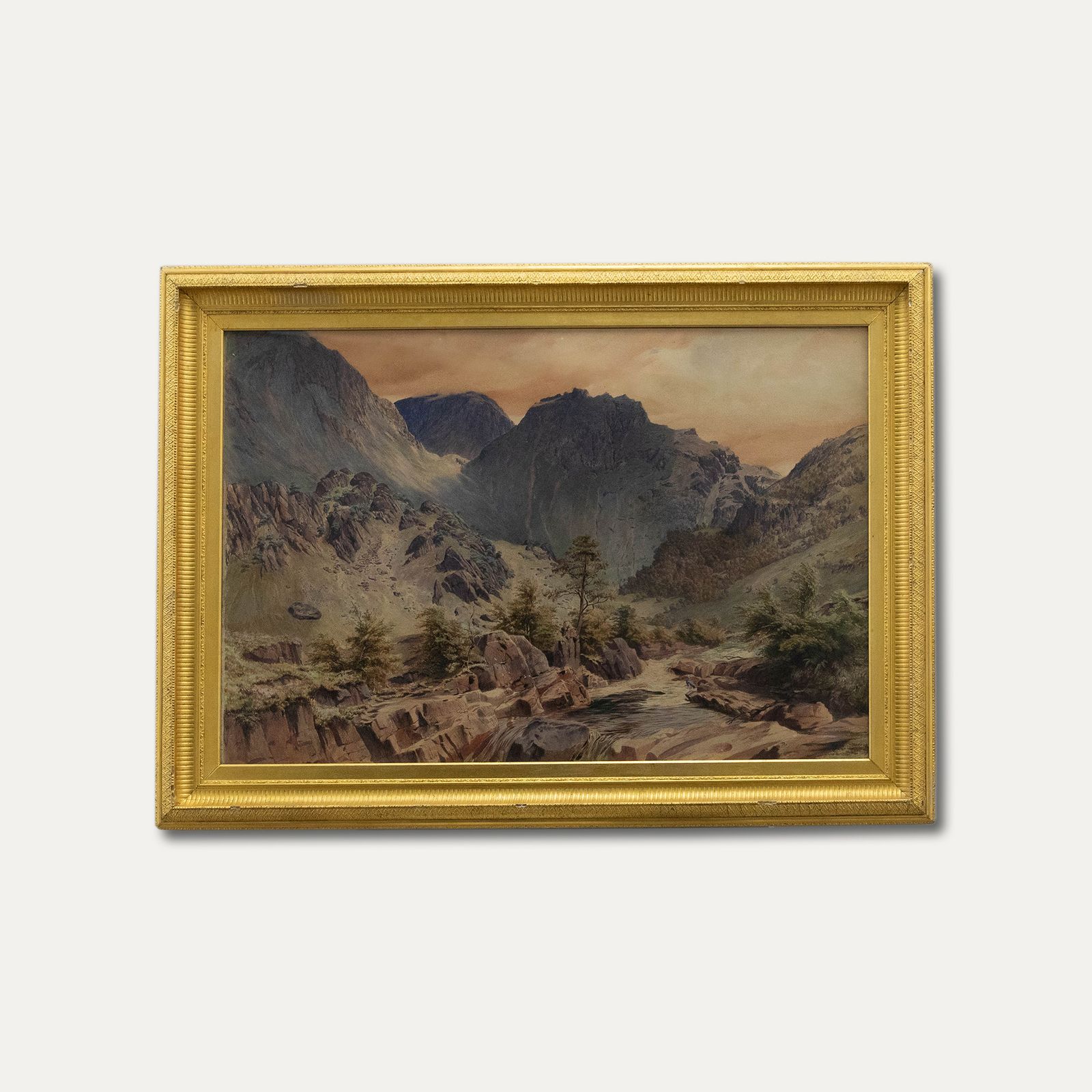 Attrib. William F. Rosenberg (1825 1870) Watercolour, Norwegian Landscape photo vinterior