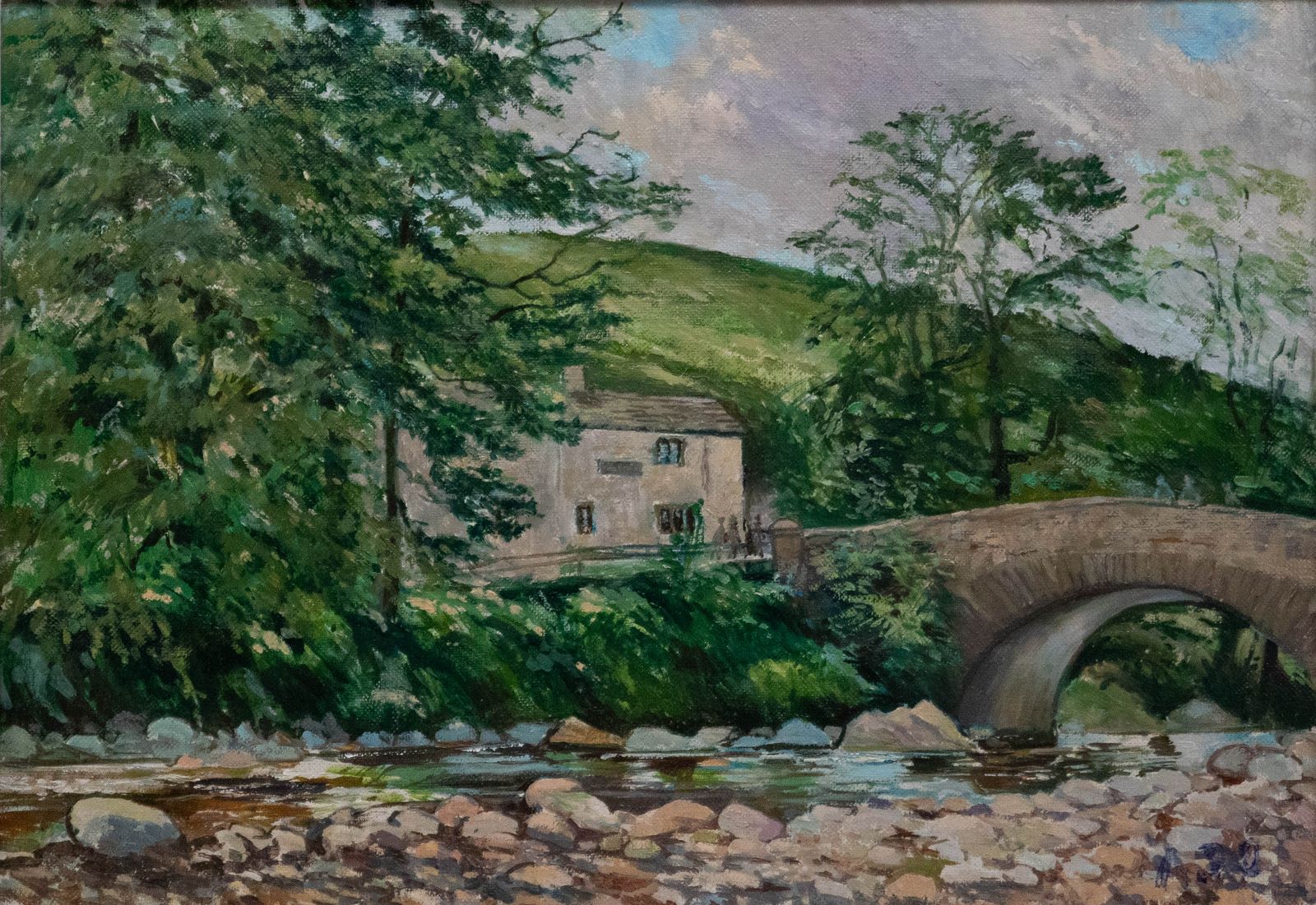 Albert B. Ogden (1928 2022) 20th Century Oil, Wary Bridge photo furniture