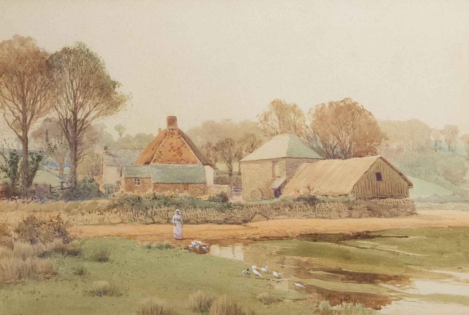 William Edwards Croxford (1852 1926) Framed Watercolour, Trevemper, Newquay photo furniture