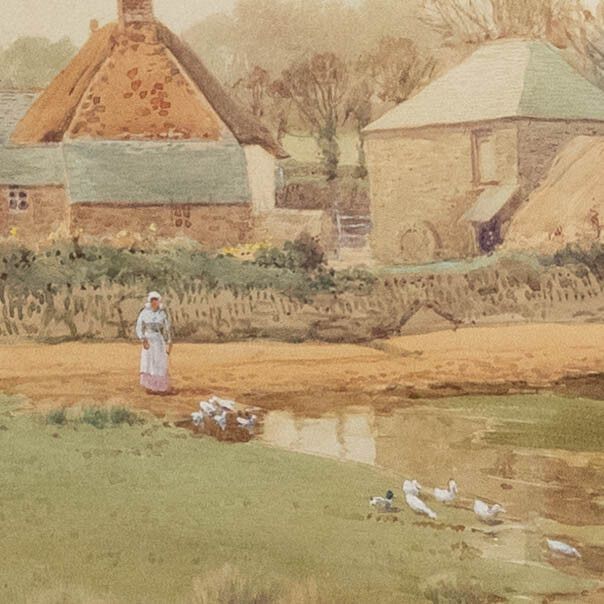 William Edwards Croxford (1852 1926) Framed Watercolour, Trevemper, Newquay photo 333.0