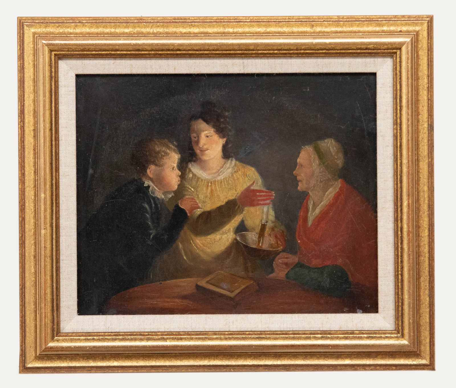 After Rolinda Sharples (1793 1838) Fine 19th Century Oil, Blowing The Candle