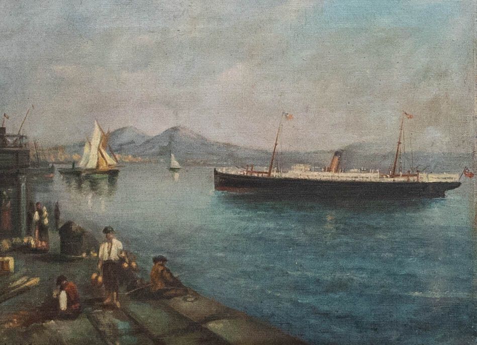 Giovanni Ciappa 19th Century Oil, The Bay Of Naples