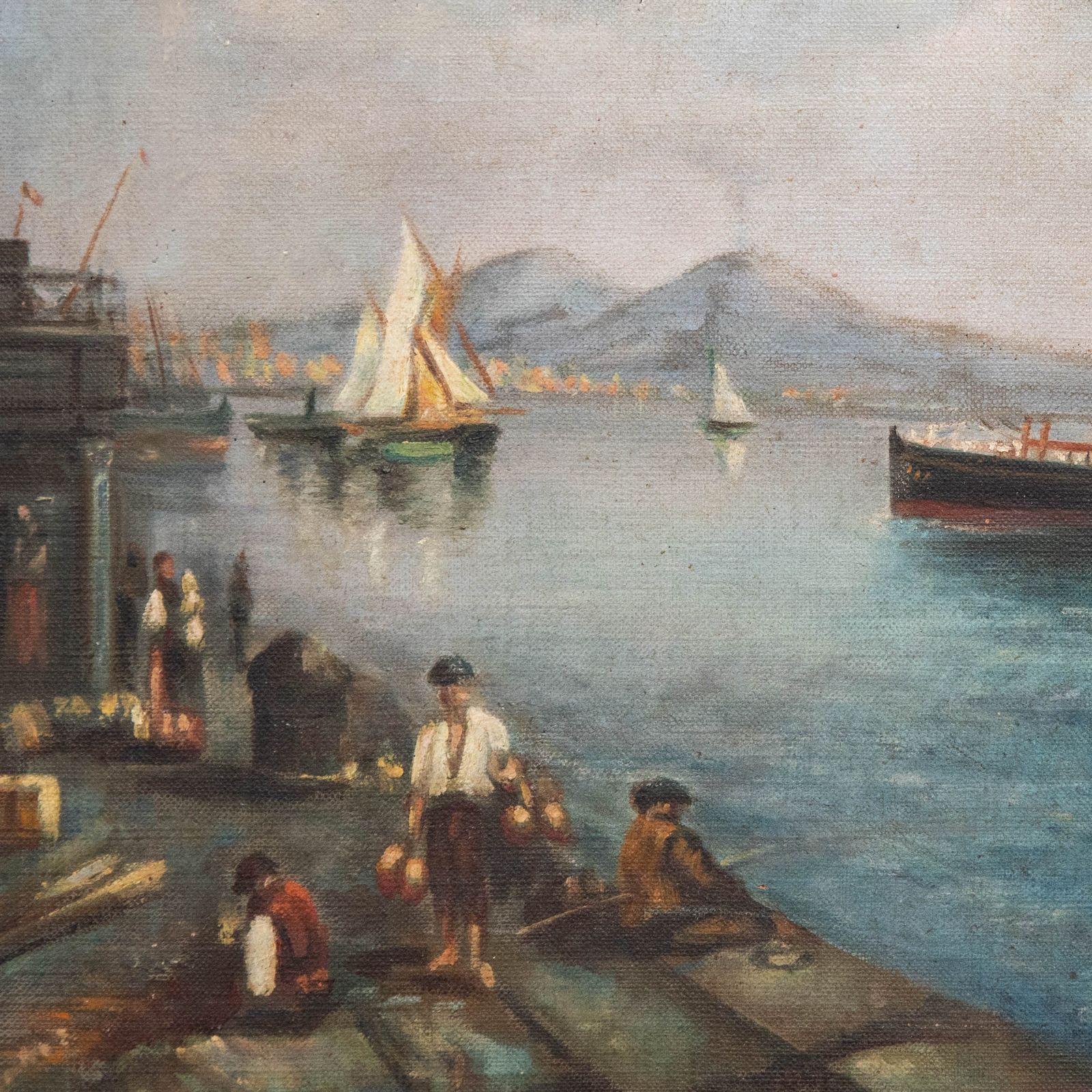 Giovanni Ciappa 19th Century Oil, The Bay Of Naples photo Art
