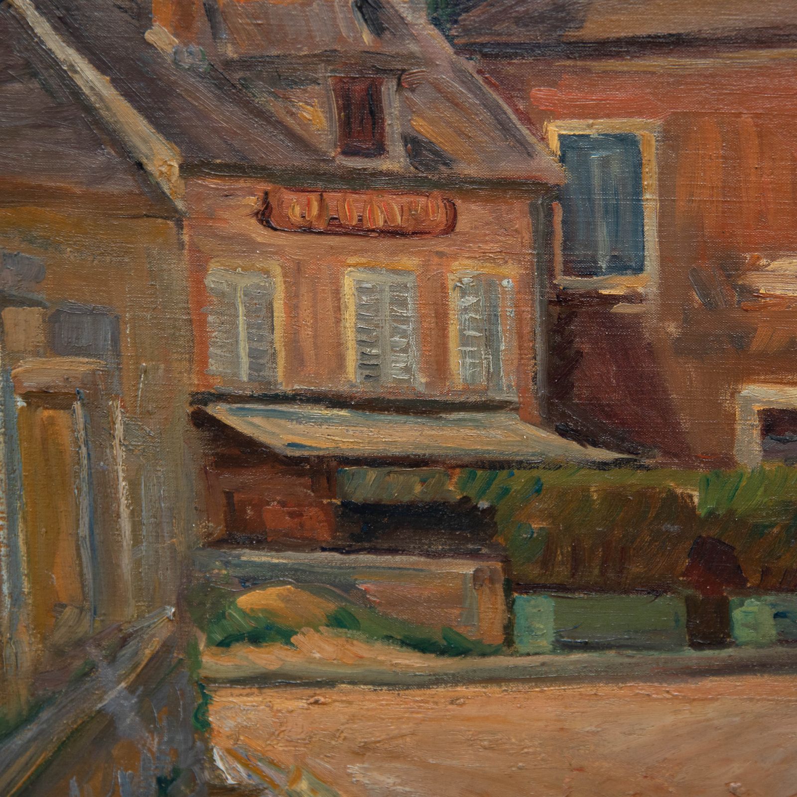 Bertrand Py (1895 1973) Mid 20th Century Oil, Rural Village, France photo Art