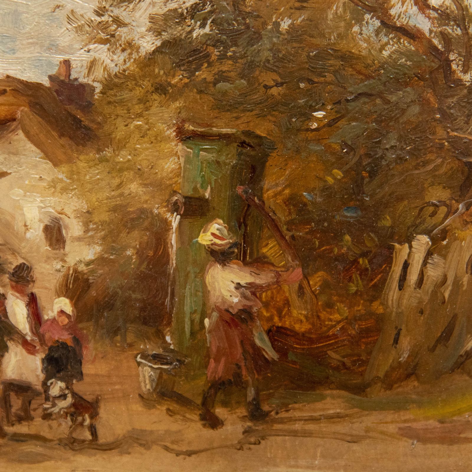 William Manners (1860 1930) Framed Oil, The Village Water Pump photo Art