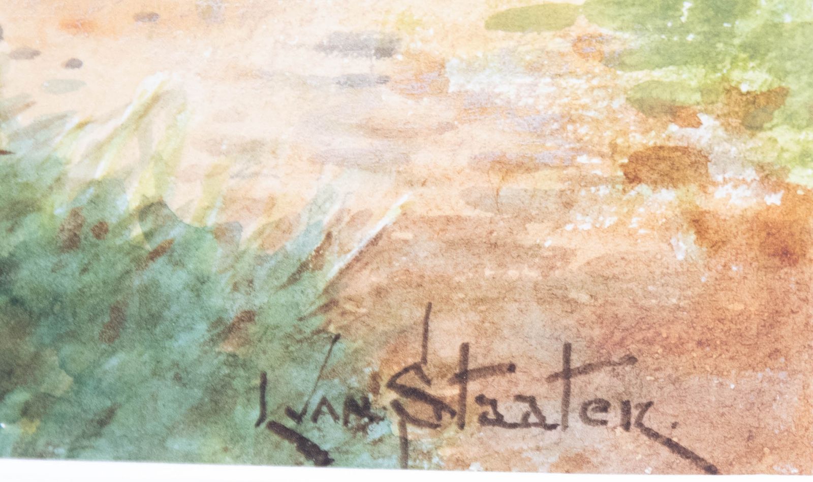 Louis Van Staaten (1836 1909) Framed Watercolour, Waiting On The River Path photo 287.0