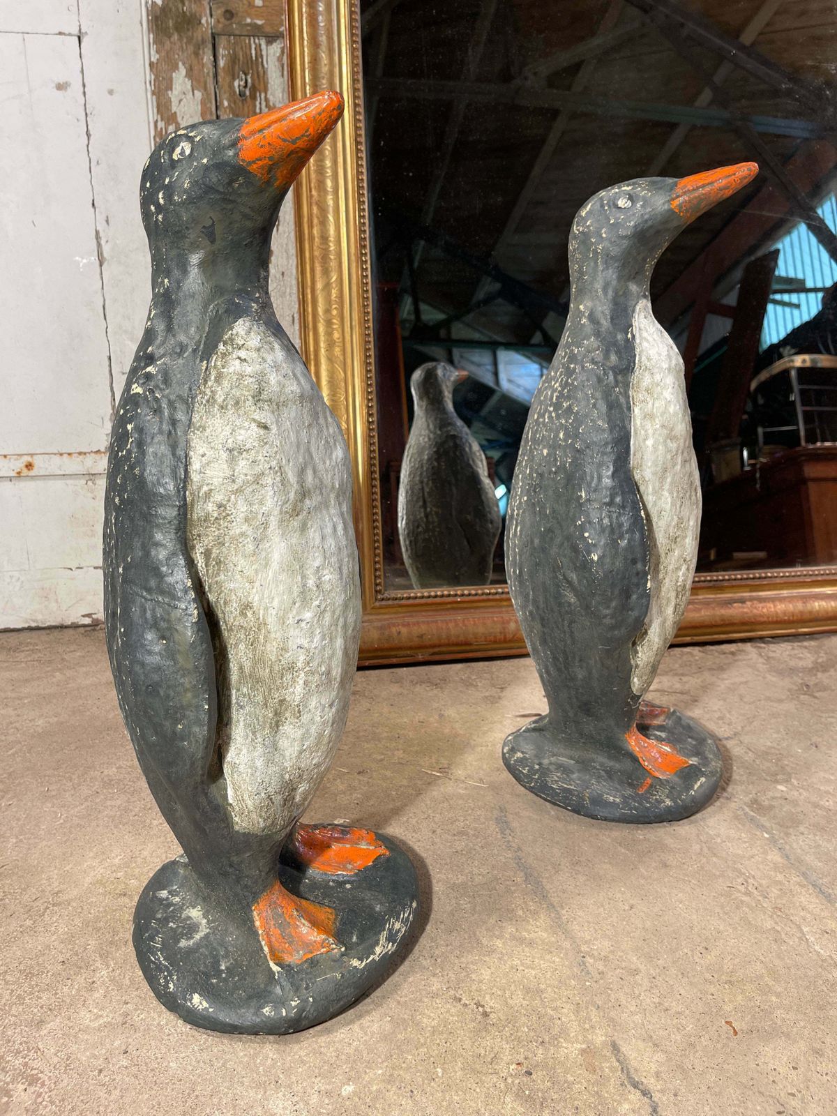 Fabulous Pair Of Antique French Decorative Penguins Circa 1920 photo for sale