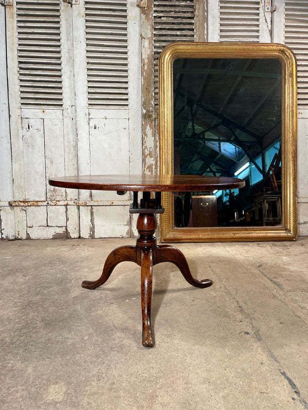 photo vintage Antique Georgian Country House Oak “Bird Cage” Tilt Top Wine Table Circa 1780