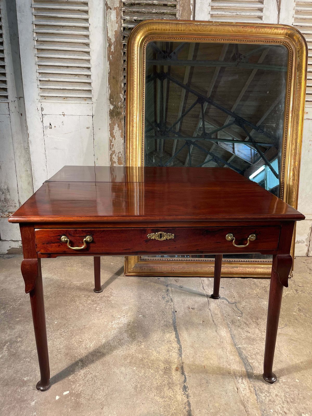 Early Antique Georgian Cuban Mahogany Console Extending Card Tea Table photo 495.0