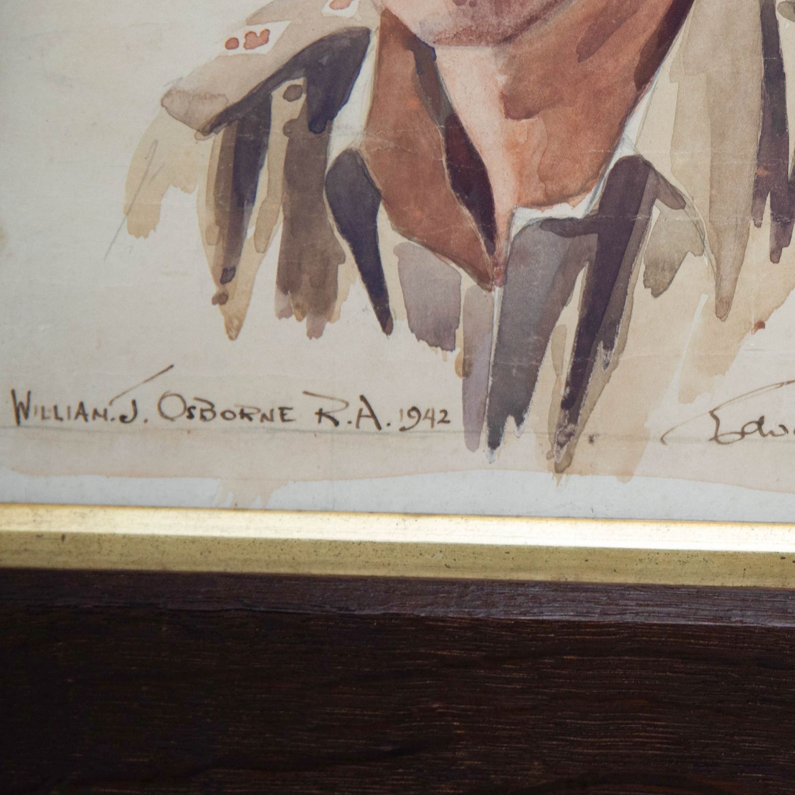 Edward Wesson (1910 1983) Watercolour, Portrait Of Royal Artillery Officer photo 285.0