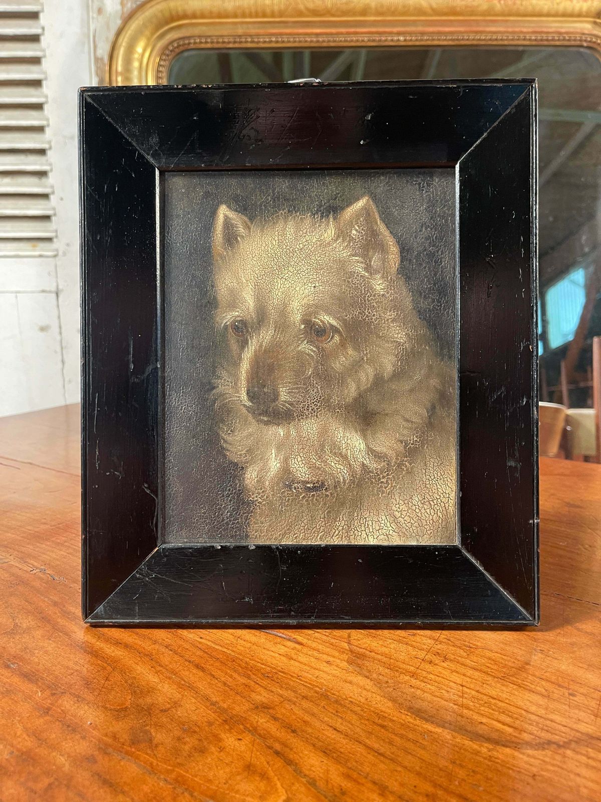 A Stunning & Rare Antique Georgian Oil On Panel Painting By Renowned Animal Painter William Barraud Depicting A Griffon Hunting Terrier/Dog All Origin photo 12500.0